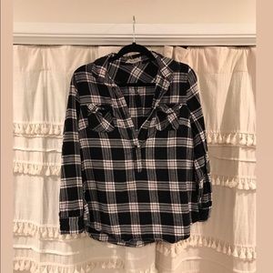 Half button flannel